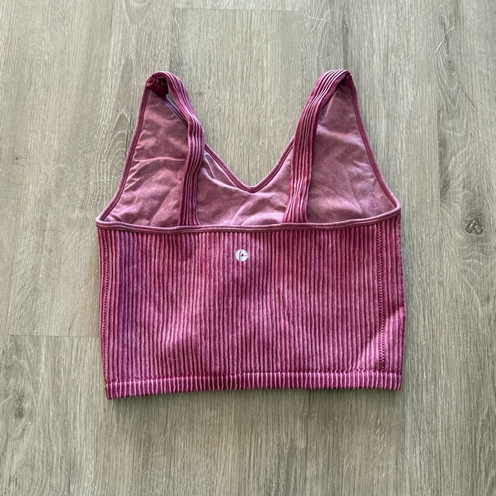 Fabletics Pink Ribbed Crop Top - Picture 2 of 2